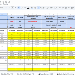 Template Báo Cáo Công Việc Marketing