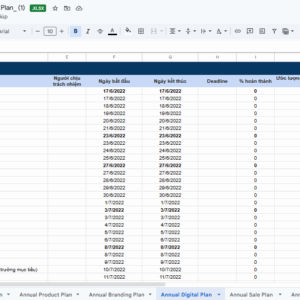 Template Lập kế hoạch Marketing năm