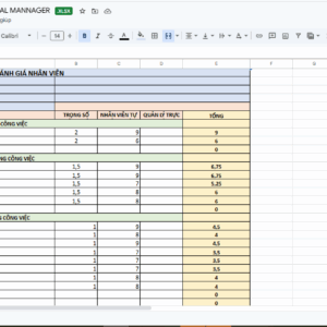 Template Đánh Giá NĂNG LỰC CỐT LÕI NHÂN VIÊN MARKETING