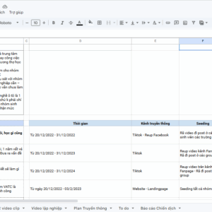 Template Kế Hoạch Truyền Thông Giáo Dục