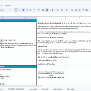 Template Plan Content Mỹ Phẩm